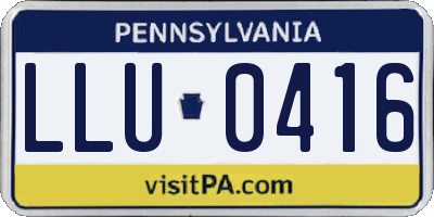 PA license plate LLU0416