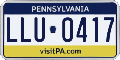 PA license plate LLU0417