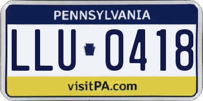 PA license plate LLU0418