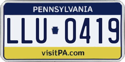 PA license plate LLU0419