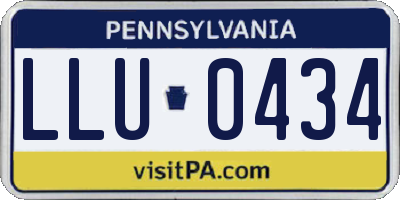 PA license plate LLU0434