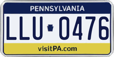 PA license plate LLU0476