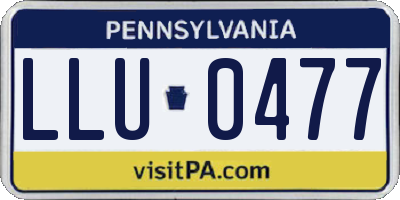 PA license plate LLU0477