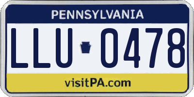 PA license plate LLU0478