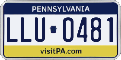 PA license plate LLU0481