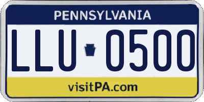 PA license plate LLU0500