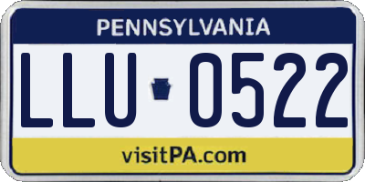 PA license plate LLU0522