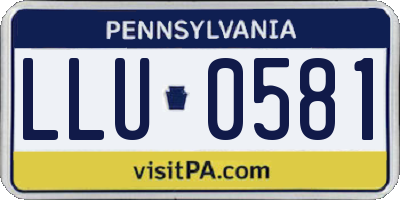 PA license plate LLU0581