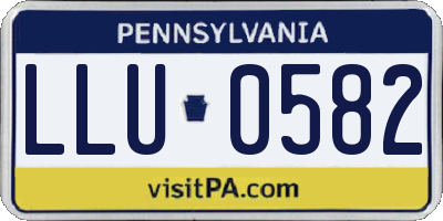 PA license plate LLU0582