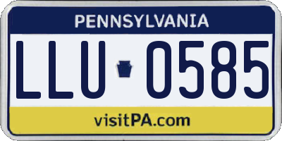 PA license plate LLU0585