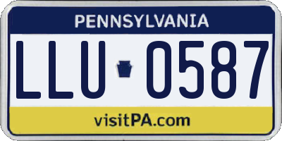 PA license plate LLU0587