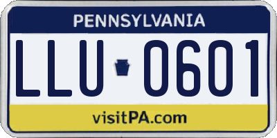 PA license plate LLU0601