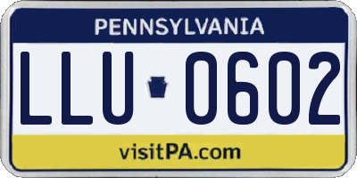 PA license plate LLU0602