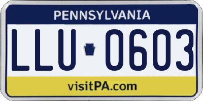 PA license plate LLU0603