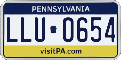 PA license plate LLU0654