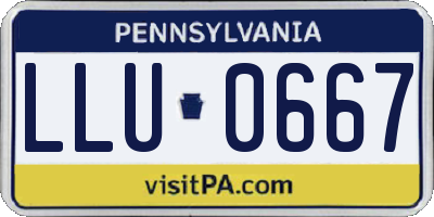 PA license plate LLU0667