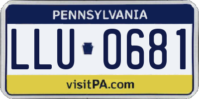 PA license plate LLU0681