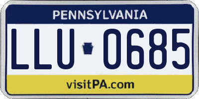 PA license plate LLU0685