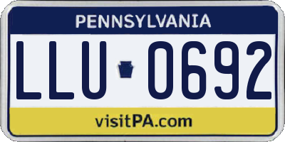 PA license plate LLU0692