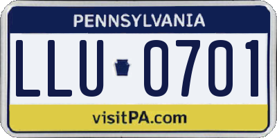 PA license plate LLU0701