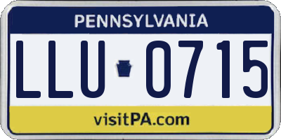 PA license plate LLU0715