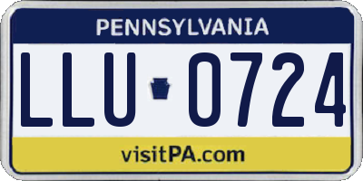 PA license plate LLU0724