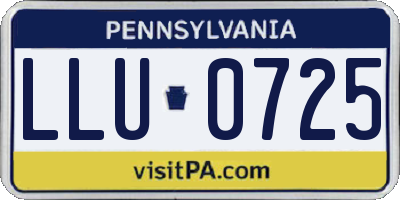 PA license plate LLU0725