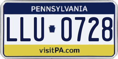 PA license plate LLU0728