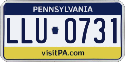 PA license plate LLU0731