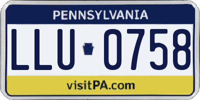 PA license plate LLU0758