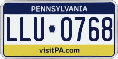 PA license plate LLU0768