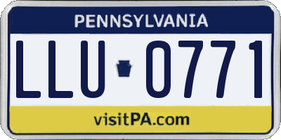 PA license plate LLU0771