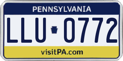 PA license plate LLU0772