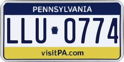 PA license plate LLU0774