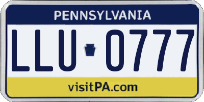 PA license plate LLU0777