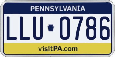 PA license plate LLU0786