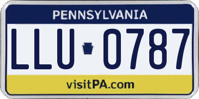 PA license plate LLU0787