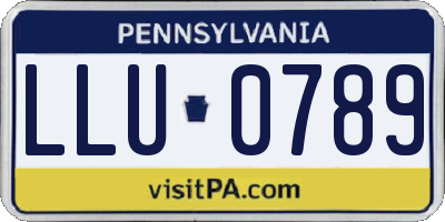 PA license plate LLU0789