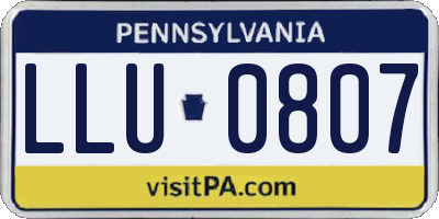 PA license plate LLU0807