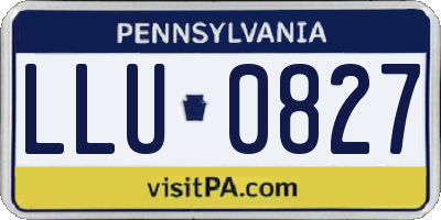 PA license plate LLU0827