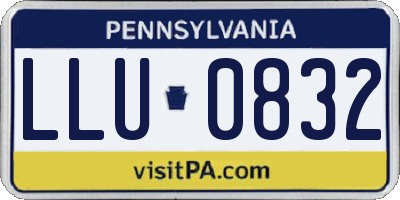 PA license plate LLU0832