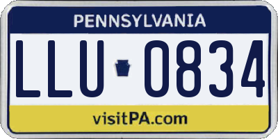 PA license plate LLU0834