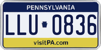 PA license plate LLU0836
