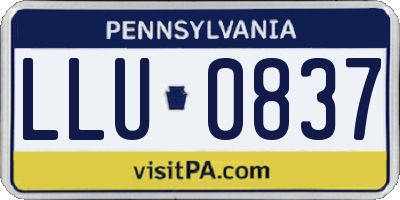 PA license plate LLU0837
