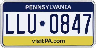 PA license plate LLU0847
