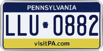 PA license plate LLU0882