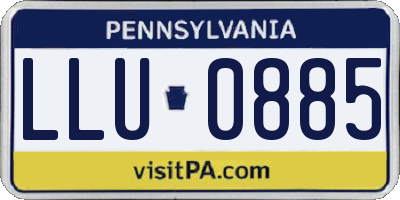 PA license plate LLU0885