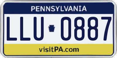 PA license plate LLU0887