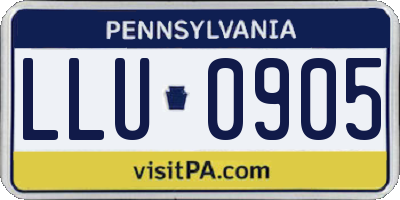 PA license plate LLU0905