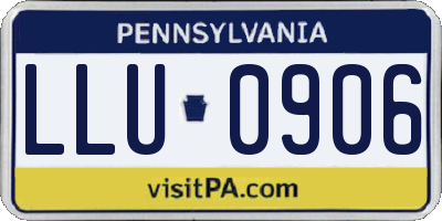 PA license plate LLU0906